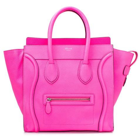 celine hot pink mini luggage bag|Celine mini luggage tote black.